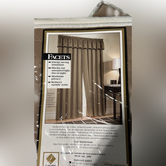 Facets taupe tailored curtain panel - Picture 6 of 7